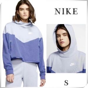 Nike Sportswear Tech Fleece Color Block Pullover Hoodie Blue Size S #CJ3871-464